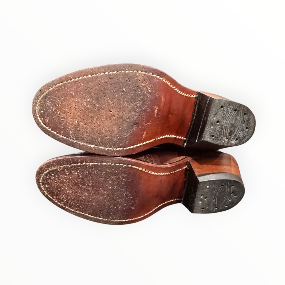 Beige and Brown Leather Boots - Picture 5 of 12